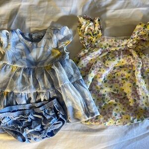Blue and Yellow Kids Dress / Romper Set